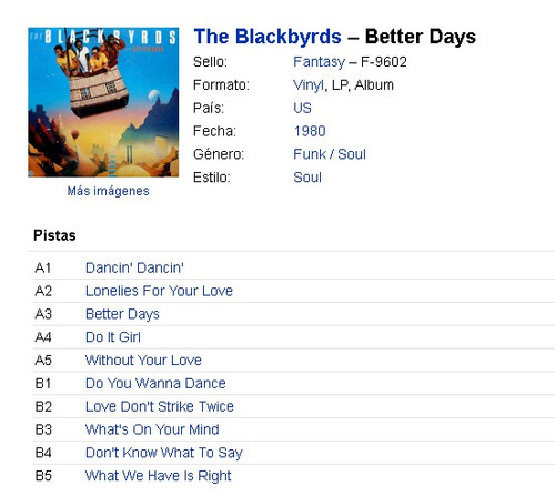 The Blackbyrds Better Days / 1º Ed Usa 1980 Funk Soul Vinilo (Usado)
