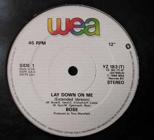 Miguel Bose - Lay Down On Me (extended Version) Como Un Lobo (Usado)