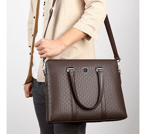 Hombre Alta Capacidad Bolso De Moda Leather Bolsa Tote