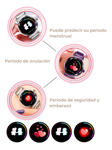 Smartwatch H2 Para Mujer- Podómetro, Tensión, Notificaciones