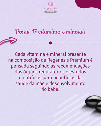 Vitamina Para Gestantes Regenesis Premium 60 Caps Com Ômega