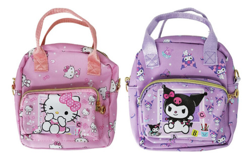 2 Bolsas Mano Hombro Crossbody 2 Division Hello Kitty/kuromi