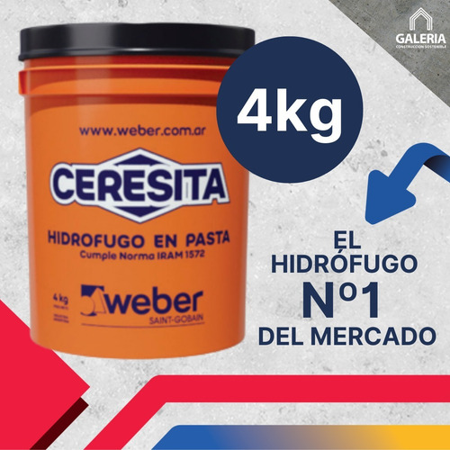 Imagen 2 de 10 de Weber Ceresita Aditivo Hidrofugo Pasta 4 Kg Pared Exterior