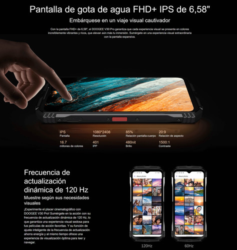 Doogee V30 Pro - Resistente, Ram 12 Gb, Rom 512 Gb