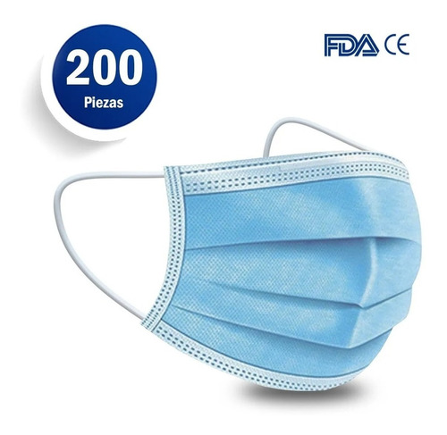 Imagen 7 de 8 de Cubrebocas Tricapa Mascarilla Termosellado Plisado 200 Pz