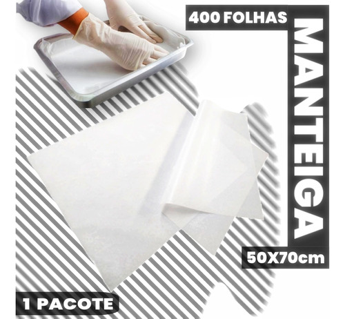 Papel Manteiga Forma Assar Bolo Padaria Panificadora 50x70