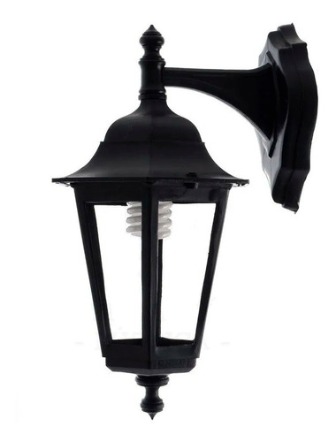 Aplique Farol Colonial Exterior Pvc Y Vidrio Apto Led