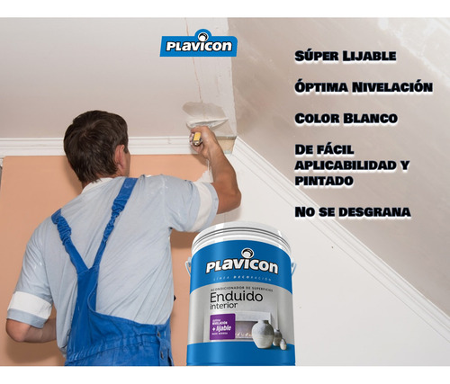 Enduido Plastico Para Interiores Plavicon Balde De 20 Litros