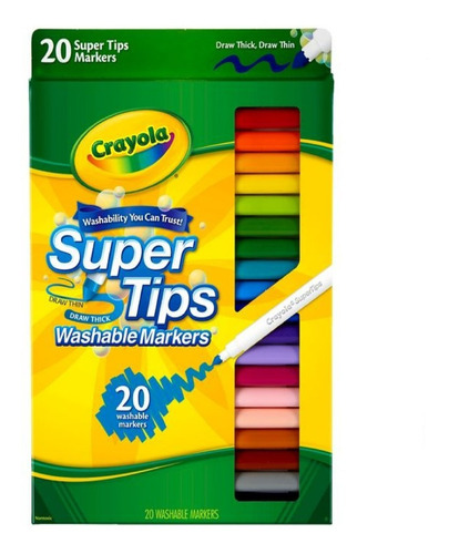 Crayola Marcadores Lavables Super Tips 20 Unidades