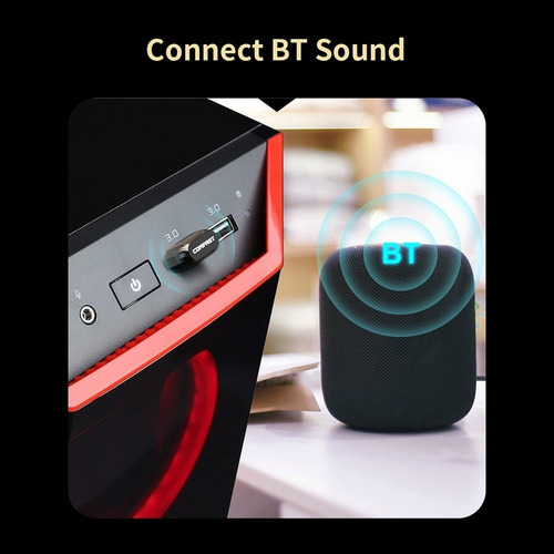 Imagen 9 de 10 de Adaptador Usb Bluetooth 5.0 Comfast 10m Windows Pc