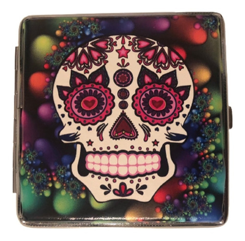 Cigarrera Calavera Calaca Estuche Diseño Caja Metal