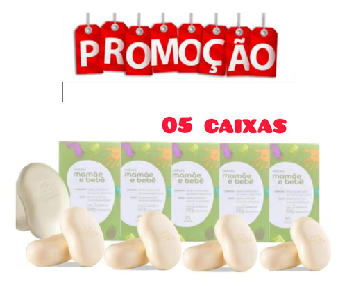 Kit 25 Caixa De Sabonete Infantil Natura Mamãe Bebê 2un Cada