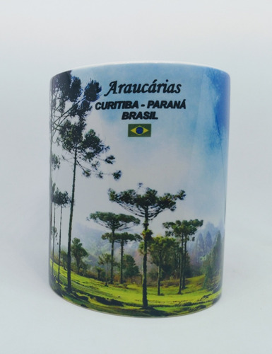 Caneca Lembrança De Curitiba - Árvore De Araucária - 