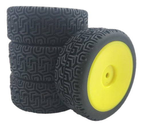 4x Rc Neumáticos De Goma Conjunto Para Amarillo Amarillo
