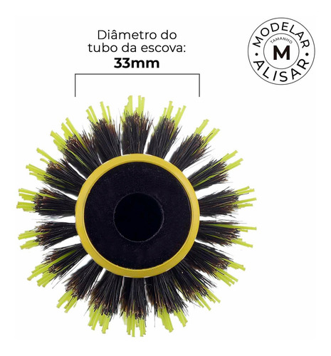 Imagem 10 de 10 de Kit Secador Profissional Vortex E Escova Prime Termic 33mm