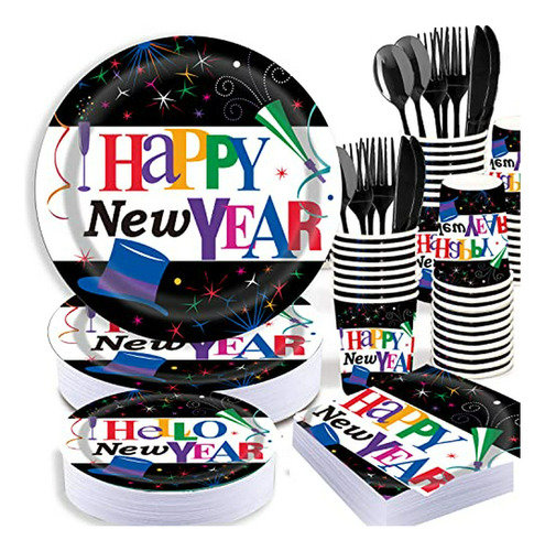 Set De Mesa Fiesta Año Nuevo - 25 Platos Para Celebrar