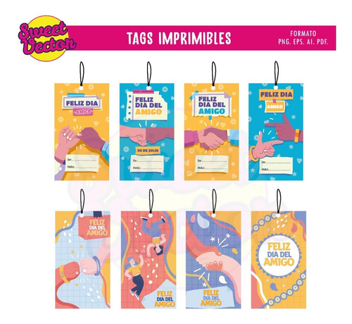 Kits Imprimibles Dia Del Amigo Tags Surtidos Editables