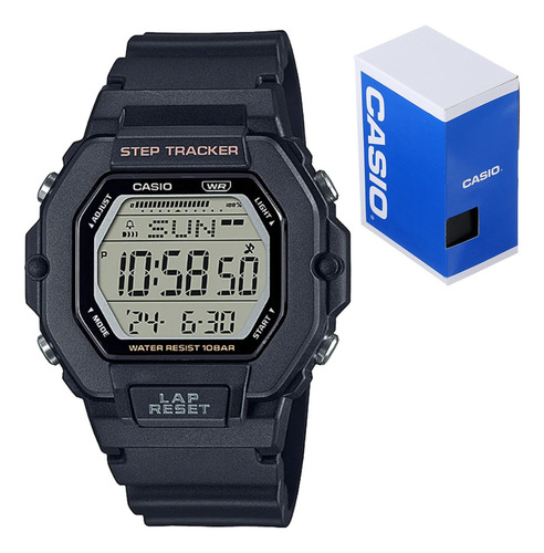 Reloj Casio Dama Lws 2200h 1a Contador De Pasos Hora Doble Negro Negro