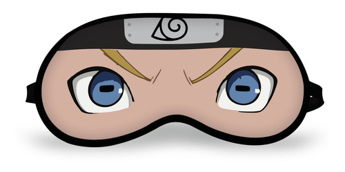 Imagem 2 de 9 de Kit Viagem Almofada Pescoço + Máscara Dormir Naruto Classico