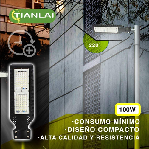 Lampara Alumbrado Publico Led 100w Suburbana Luz Blanca Ip65