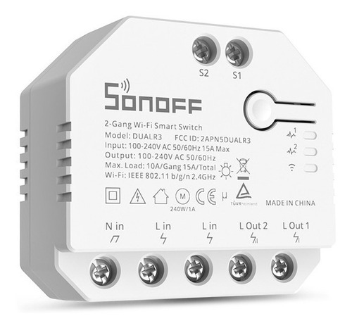 Conmutador de relé de automatización WiFi Sonoff Dual R3 Diy de 2 canales