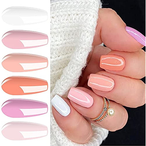 Kit De Esmalte De Uñas En Gel Vishine, 6 Colores White Nudes