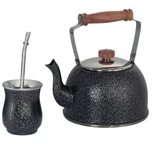 Set De Mate Atérmico + Pava + Bombilla De Acero Inoxidable