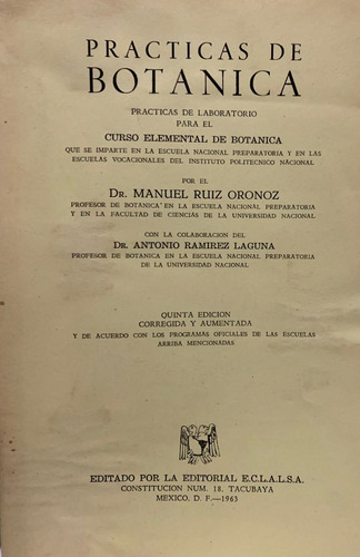 Prácticas De Botánica - Manuel Ruiz Oronos