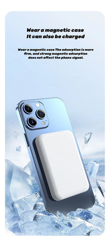 Cargador Batería Externa iPhone Magsafe Carga Inalámbrica Color Blanco