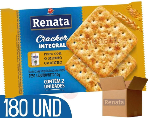 Biscoito Cream Cracker Integral Renata Sache 10g 180 Und