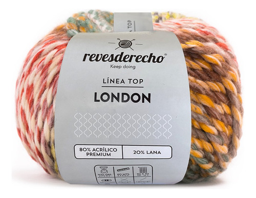 Lana London 100grs Revesderecho Con 20% De Lana.