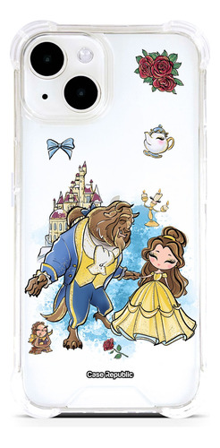 Funda Celular Para iPhone Bella Y Bestia Disney Transparente