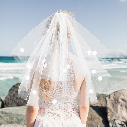 Imagen 8 de 8 de 1 Pieza Elegante Blanco Romántico Tocado De Novia