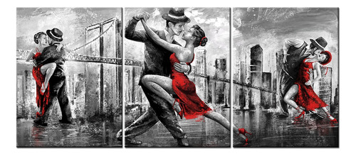 Sechars 3 Piezas De Pintura De Pareja Bailarina, Lienzo Roma