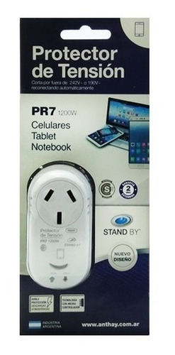 Protector Tension Enchufable Celular Notebook Tablets 1200w
