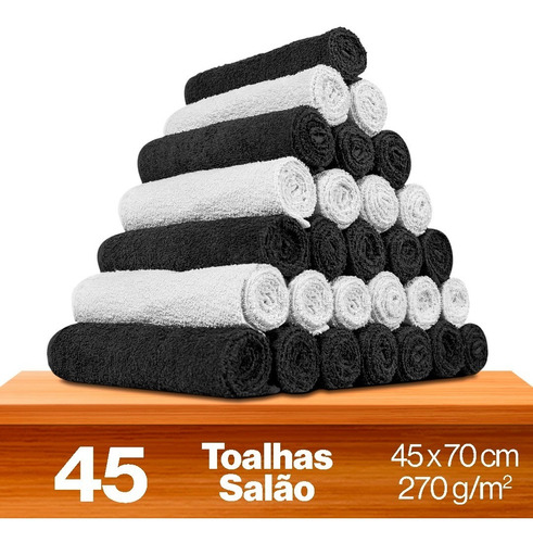 45 Toalhas De Rosto Para Salão - 100% Algodão - Executiva