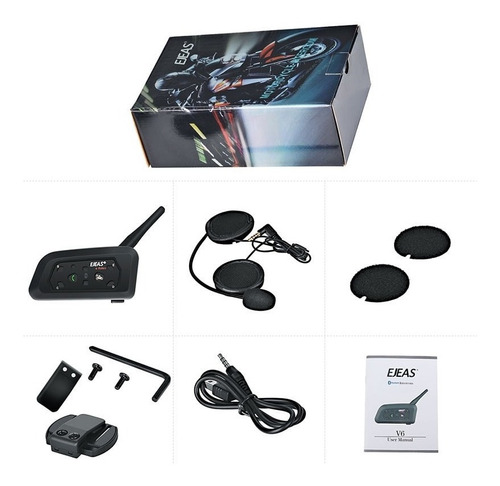 Intercomunicador Moto Ejeas V6 Pro Bluetooth - Gkmotos.uy