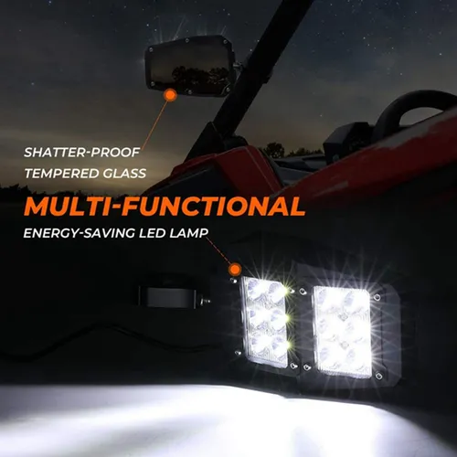 Espejo Retrovisor Ajustable Con Luces Led Polaris