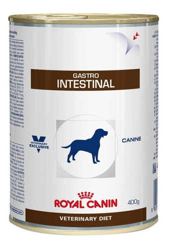 Alimento Royal Canin Veterinary Diet Canine Gastrointestinal para cão adulto todos os tamanhos sabor mix em lata de 400g