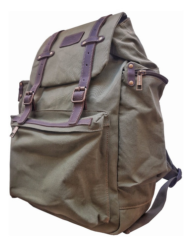 Mochila Fontana S R Lona Algodón Impermeabilizada Negro