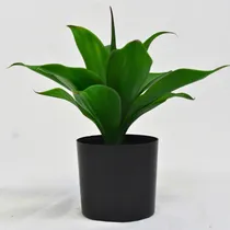 Comprar Planta Artificial Hogar Tipo Agave 35cm Con Maceta Negra Color Verde Oscuro