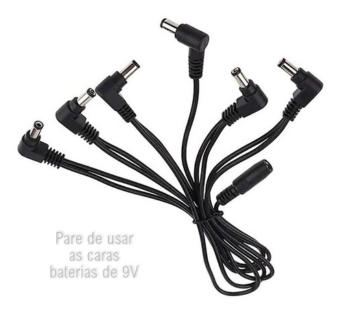 Imagem 2 de 9 de Fonte 9v P/ Pedal De Guitarra 1000ma Com 06 Saídas P/ Pedais