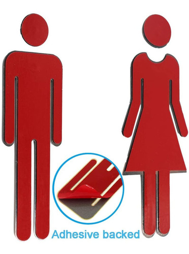 Imagen 3 de 3 de Señal De Baño De Hombres Y Mujeres De 19 Cm (bronce)