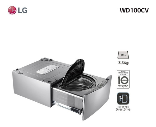 Imagen 3 de 5 de Lavarropas Twinwash Mini Inverter LG 3,5kg Wd100cv