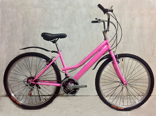 Bicicleta Dama Campera Canasta Aro 24 18v Componente Taiwan