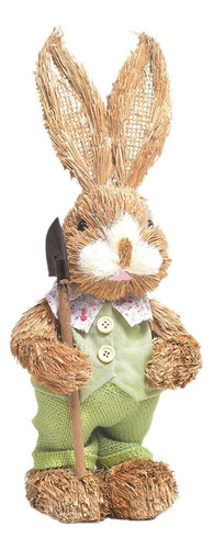 Decoración Artesanal Con Forma De Conejo De Paja Para Pascua