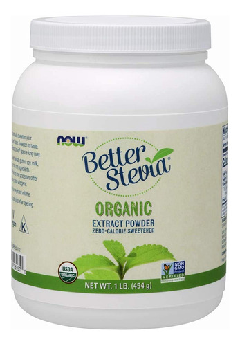 Stevia Organica Estracto En Polvo Cero Calorias Now 1 Lb