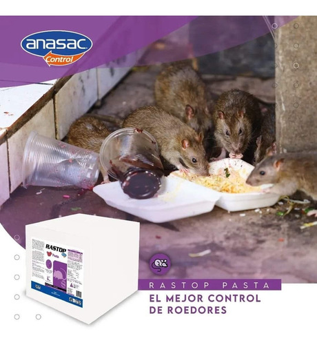 Imagen 2 de 4 de Rastop Pasta Veneno Para Ratones 100 Unidades 1kg