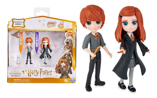 Harry Potter Pack 2 Muñecos Ron Y Ginny Weasley Figuras