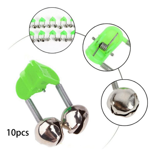 3 X 10x Campanas Dobles Anillo Pesca Mordida Caña De Pescar